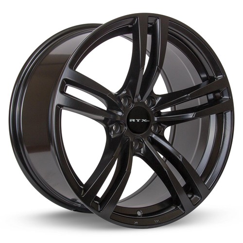 One 18x8 black alloy - black, wheel